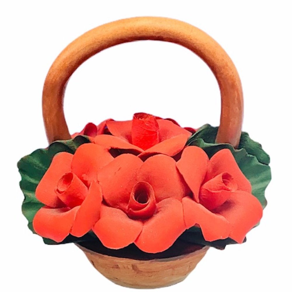 Capodimonte porcelain flowers figurine Savastano